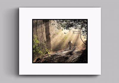 Dog Walker At Dawn (Double Card Mount)